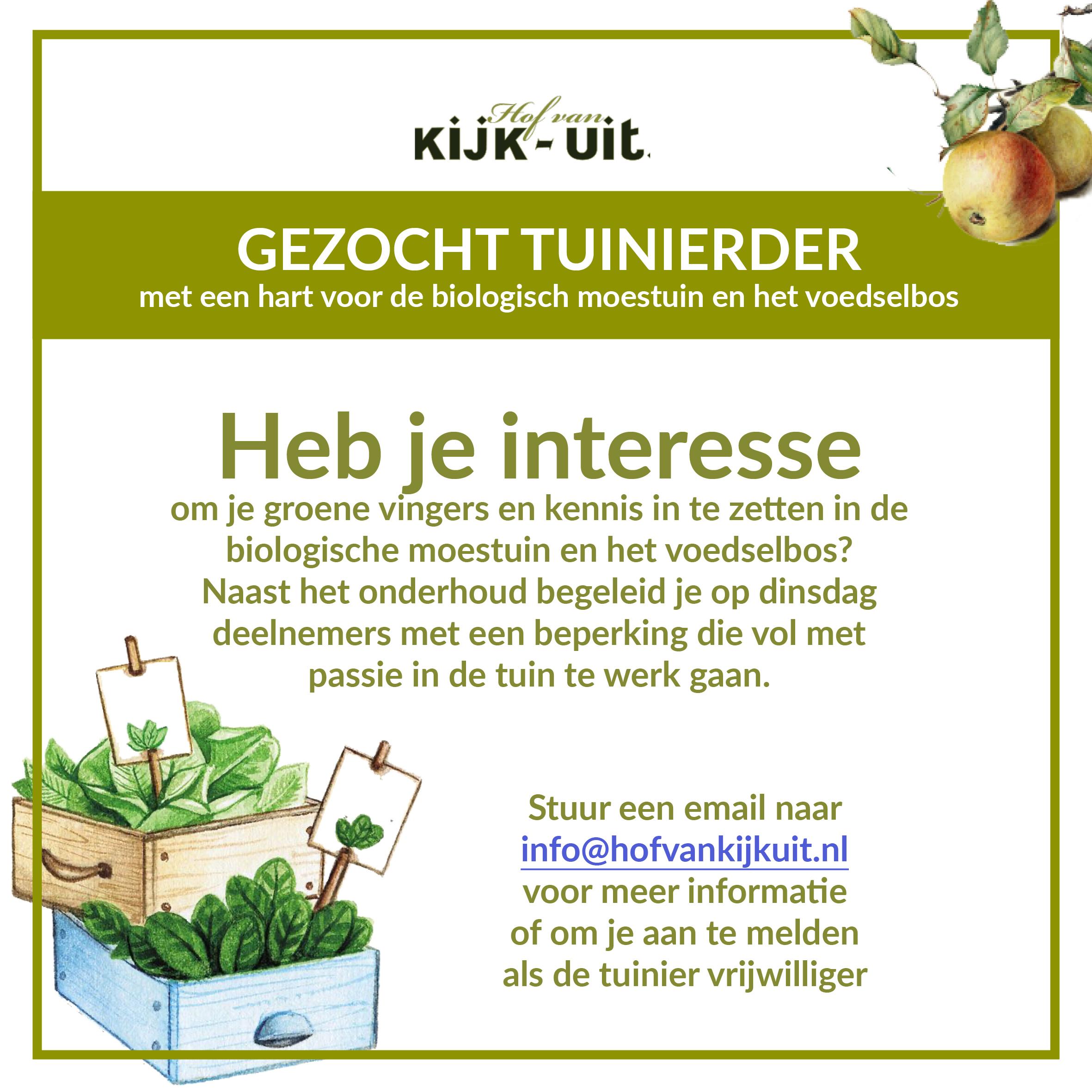 vrijwilliger tuinier